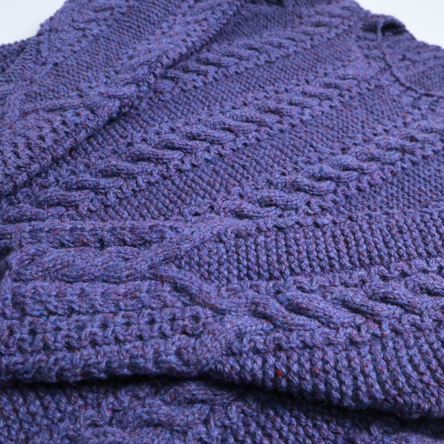 Purple Wool Fisherman Sweater