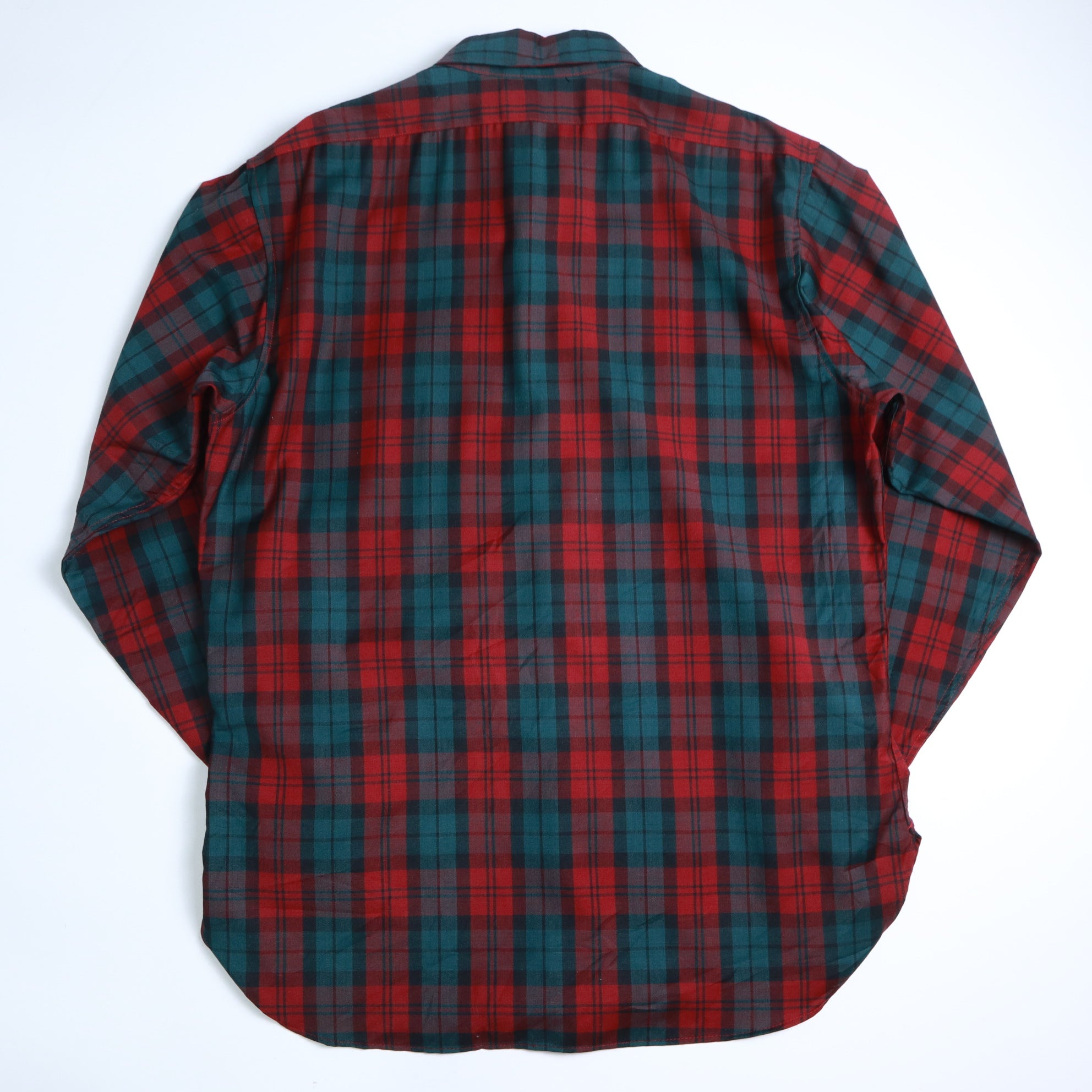 1970s American Made Pendleton Red and Green Check Wool Shirt 