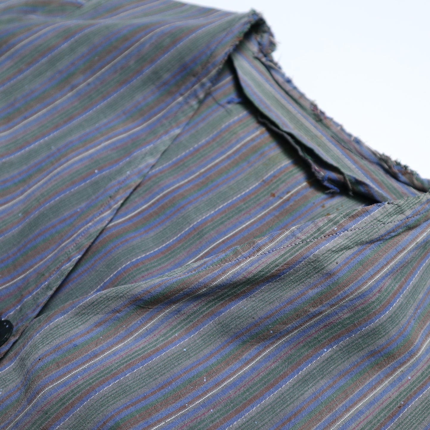 1950s French striped button-down work shirt