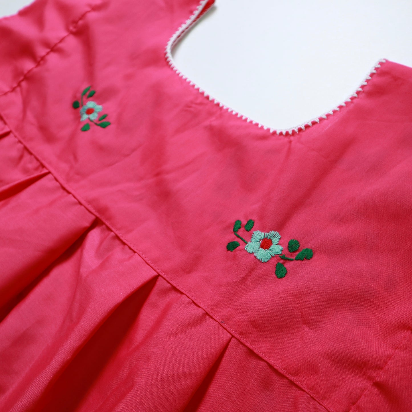 Mexican Peach Pink Hand Embroidered Dress Embroidered Blouse