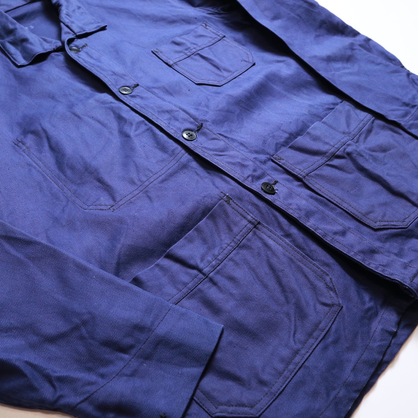 1970s 藍色法國工裝外套 French Work jacket 斜紋布料