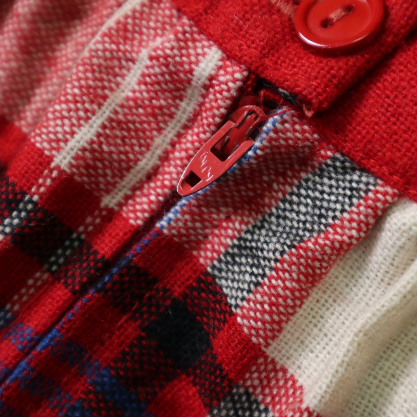 1980年代 アメリカ製 アメリカ製 赤白チェック柄 ウールスカート ヴィンテージウールスカート