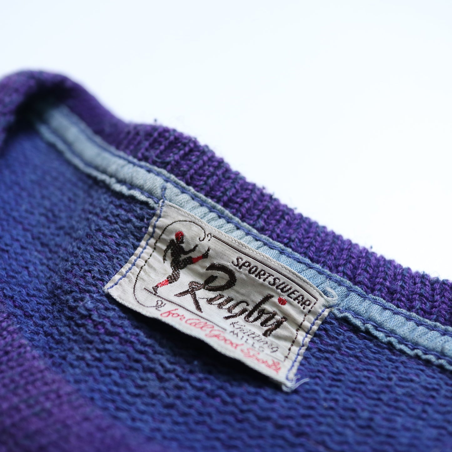 1940s Rugby sportwear Letterman Sweater 藍紫色針織毛衣