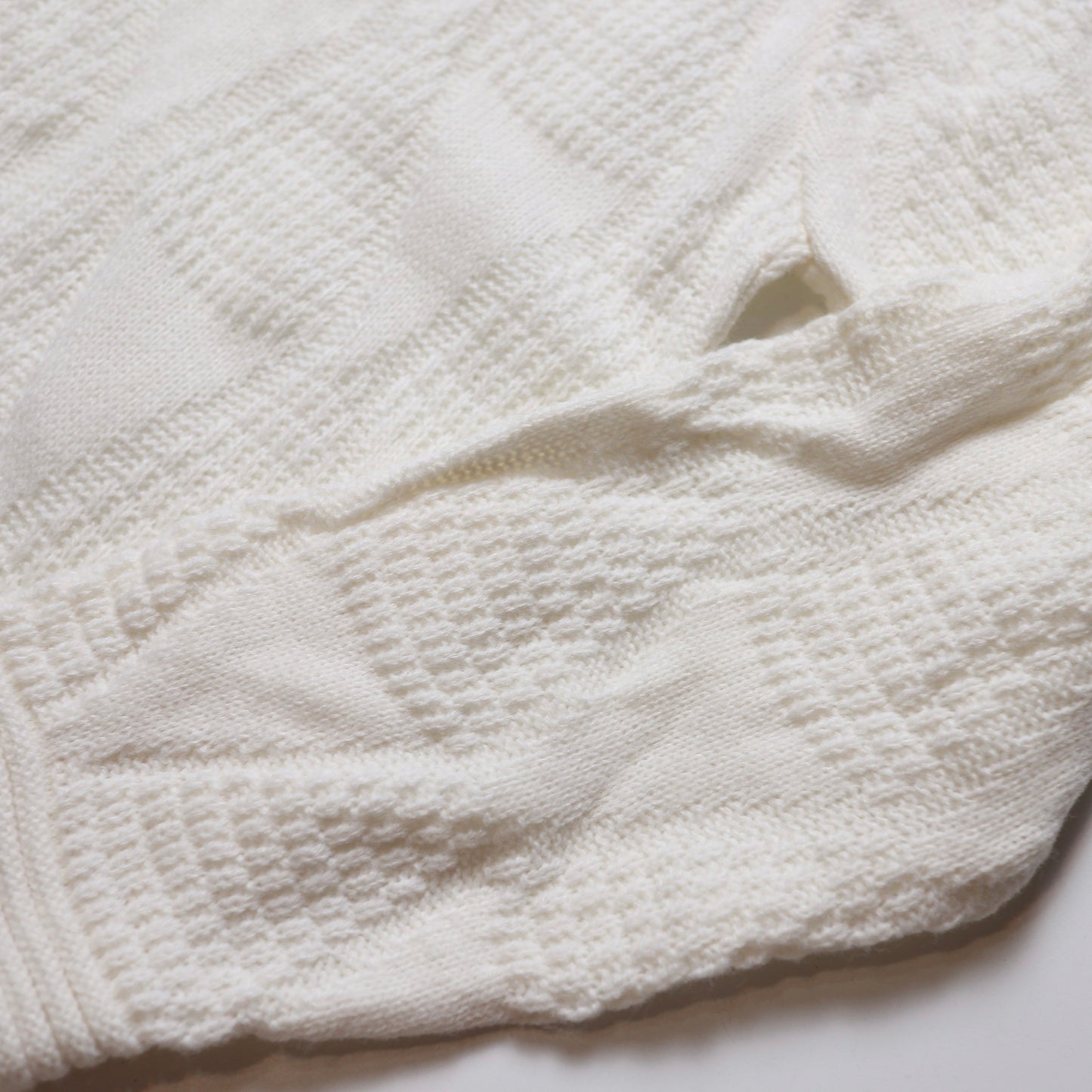 80's Pearl White Geometric Totem Knit Sweater