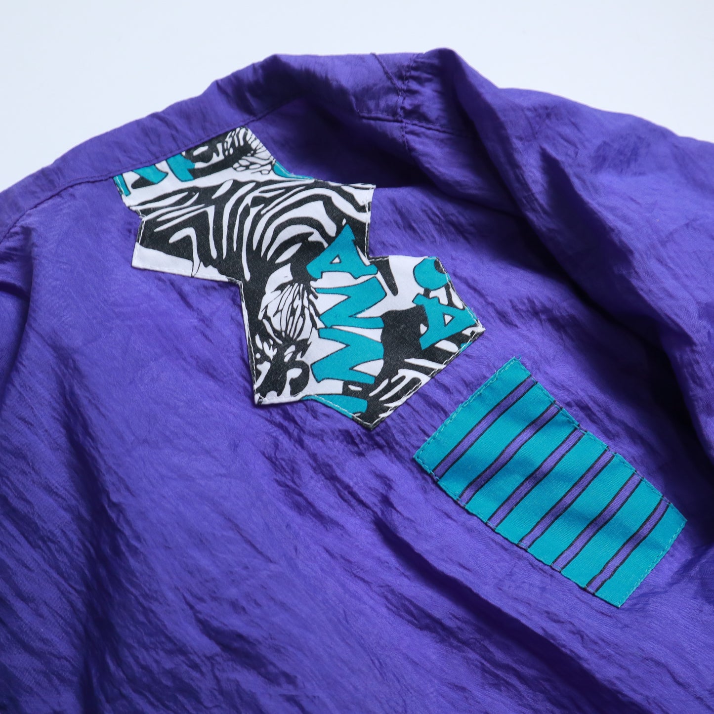 90's Crazy Nylon jacket 紫斑馬尼龍外套