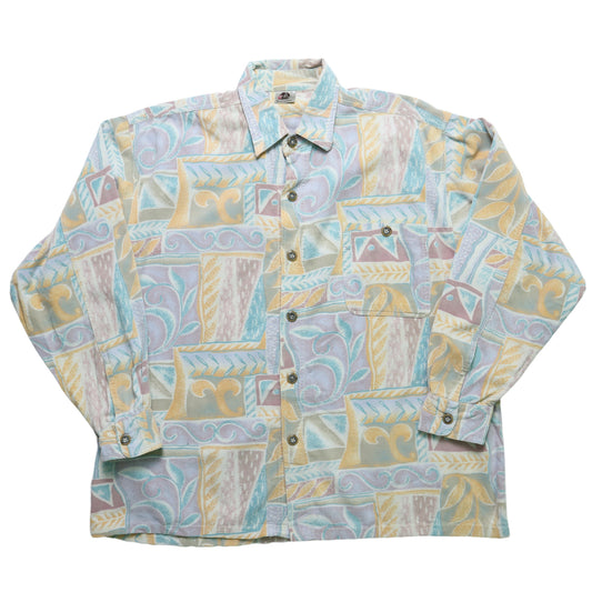 geometric pattern corduroy shirt vintage shirt