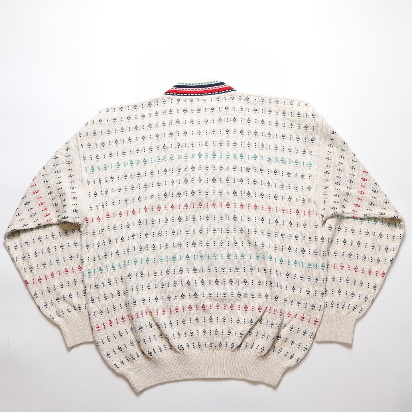 Beige V-Neck Knit Sweater