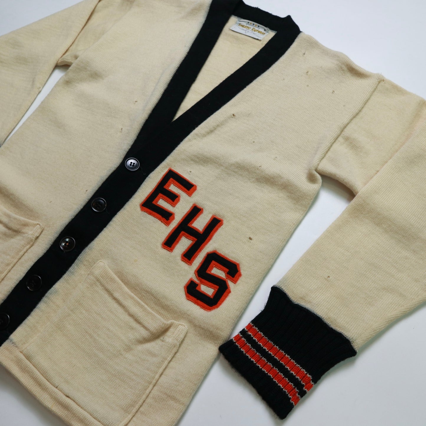 1970年代 レターマン セーター パッチ EHS カーディガン