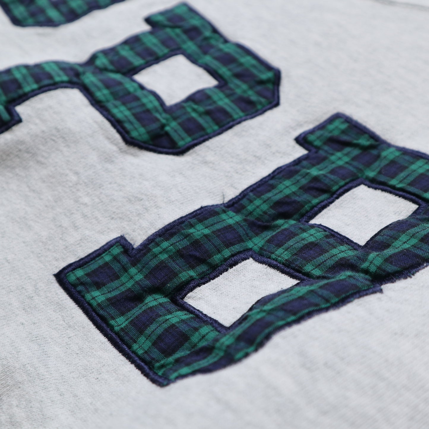 90s American made PPB blue and green plaid patchwork college T vintage sweatshirt