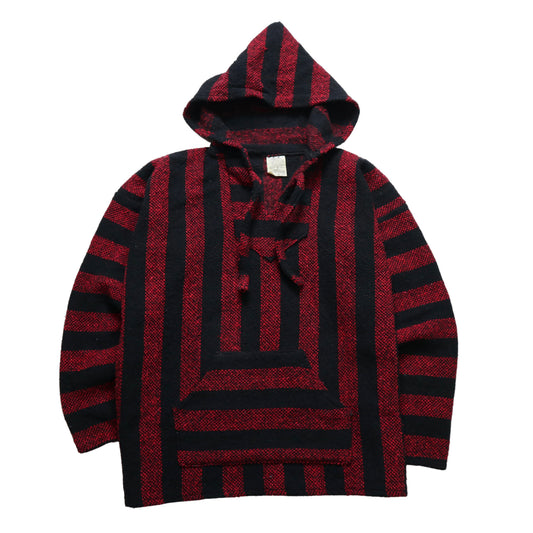 Red and Black Mexican Smock Mexican Hooded Top