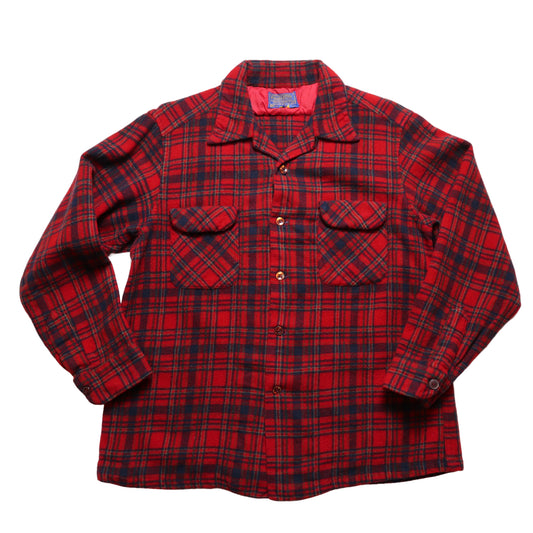 1960s Pendleton Red Check Wool Shirt