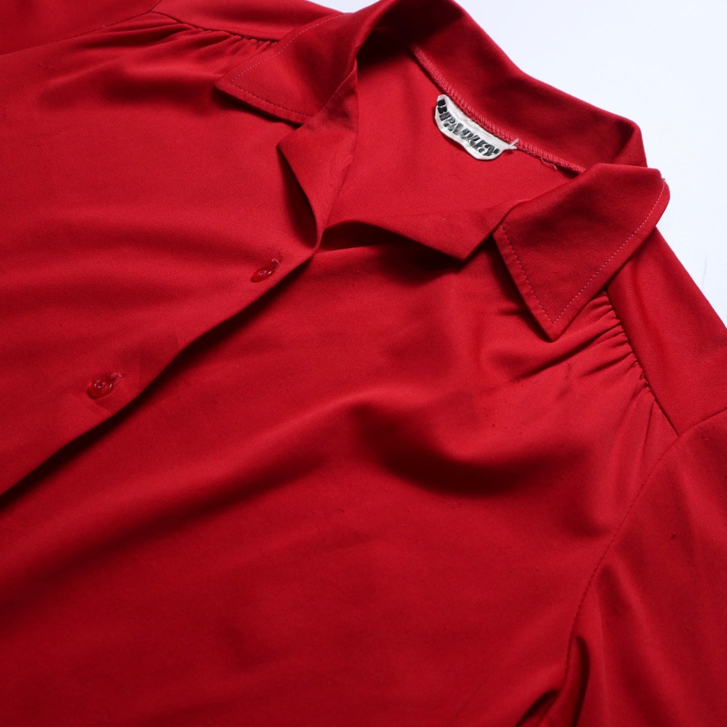 70-80s Bradley red cardigan plain shirt