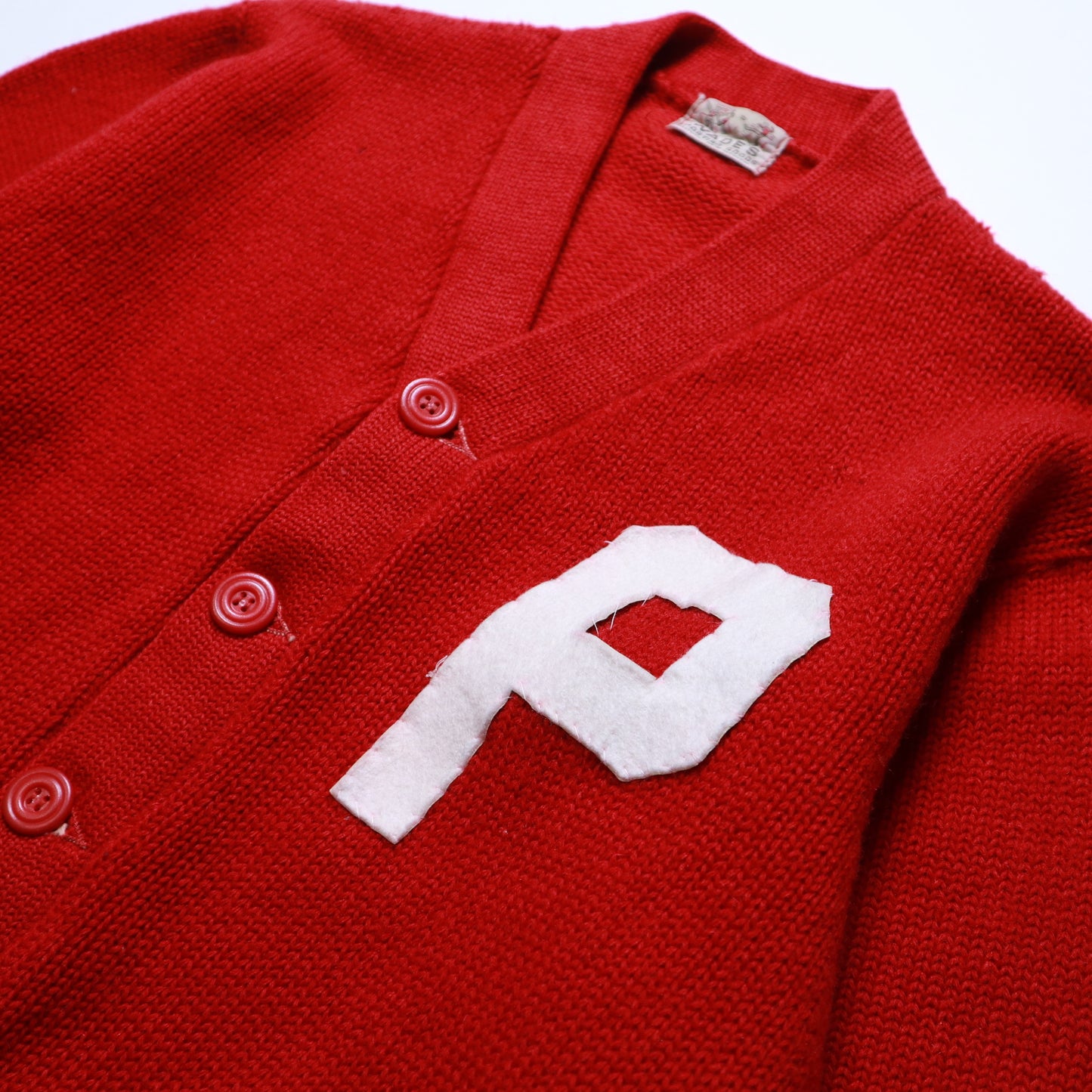 60's Letterman Sweater 紅色針織外套 cardigan
